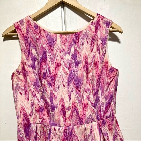 ModCloth Chalk of the Town Dress in Pink & Purple Marble Print, Size Medium - Picture 6 of 16